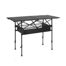 Rolltisch Aluminium 120 cm mit Tragetasche – freigestellt auf weißem Hintergrund